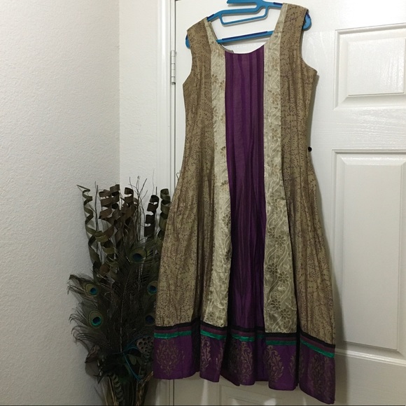 Purple Tan Anarkali - Picture 4 of 4